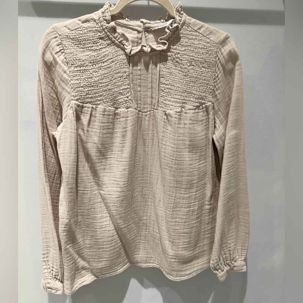 Sonoma Beige Ruffled Blouse